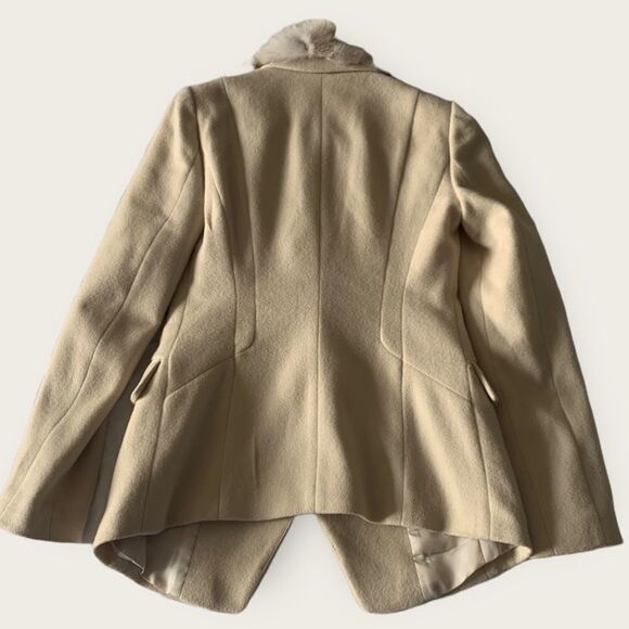 Removable Fur 💯 wool Slim Fit Lux Jacket Fashion Blazer Size XS - Picture 4 of 16